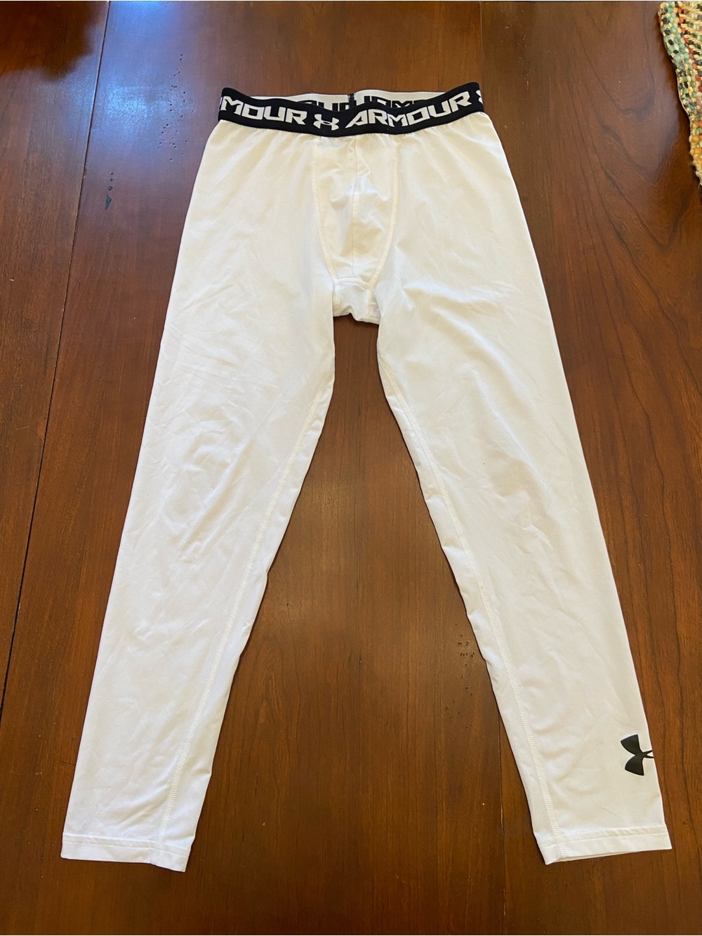 Under Armour HeatGear Fitted UPF 30+ Legging Boys/Youth Large White